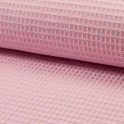 Premium 100% Cotton Waffle Fabric - Oeko-Tex Certified Honeycomb -Pound Fabrics Sale Store Cotton Waffle Fabric Light Pink
