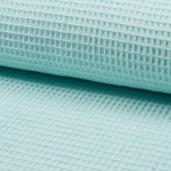 Premium 100% Cotton Waffle Fabric - Oeko-Tex Certified Honeycomb -Pound Fabrics Sale Store Cotton Waffle Fabric Mint