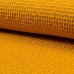 Premium 100% Cotton Waffle Fabric - Oeko-Tex Certified Honeycomb -Pound Fabrics Sale Store Cotton Waffle Fabric Mustard