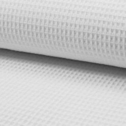 Premium 100% Cotton Waffle Fabric - Oeko-Tex Certified Honeycomb -Pound Fabrics Sale Store Cotton Waffle Fabric White