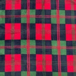 Premium Checkered Anti Pill Polar Fleece Fabric in Red, Navy & Green