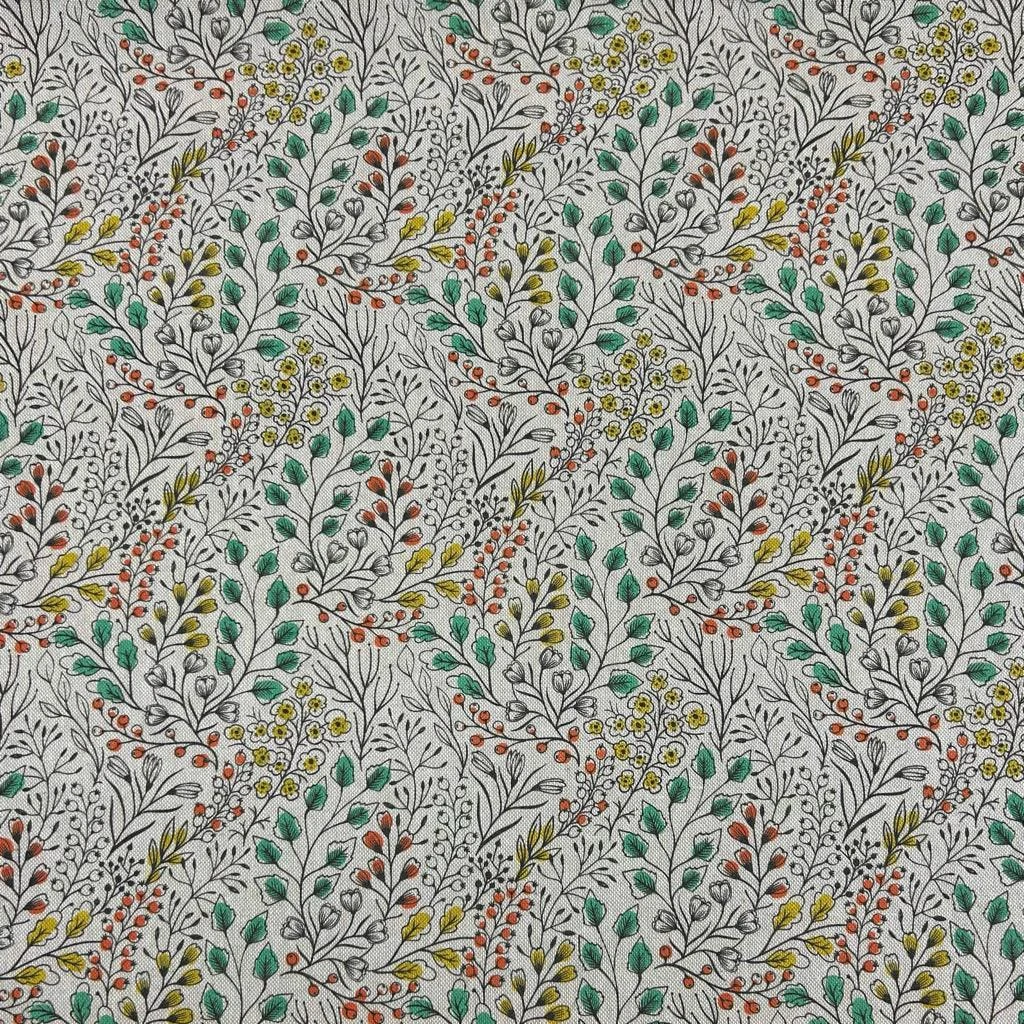 Floral Digital Print Linen Look Polycotton Fabric for Curtains & Crafting 3 Floral Digital Print Linen Look Polycotton Fabric for Curtains & Crafting - Image 3
