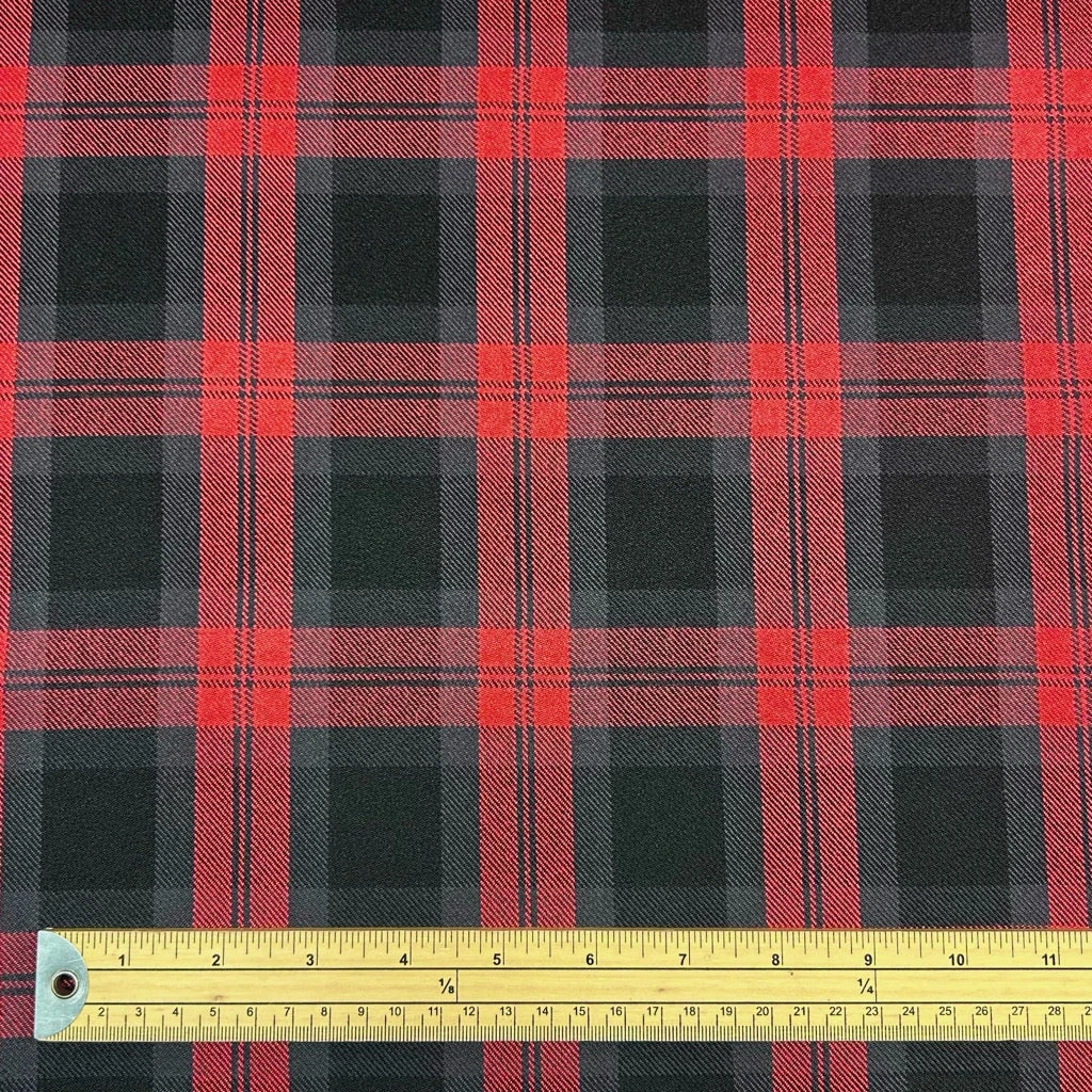 Red and Black Checkered Suiting Fabric - Professional Tailoring Material 2 Red and Black Checkered Suiting Fabric - Professional Tailoring Material - Image 2