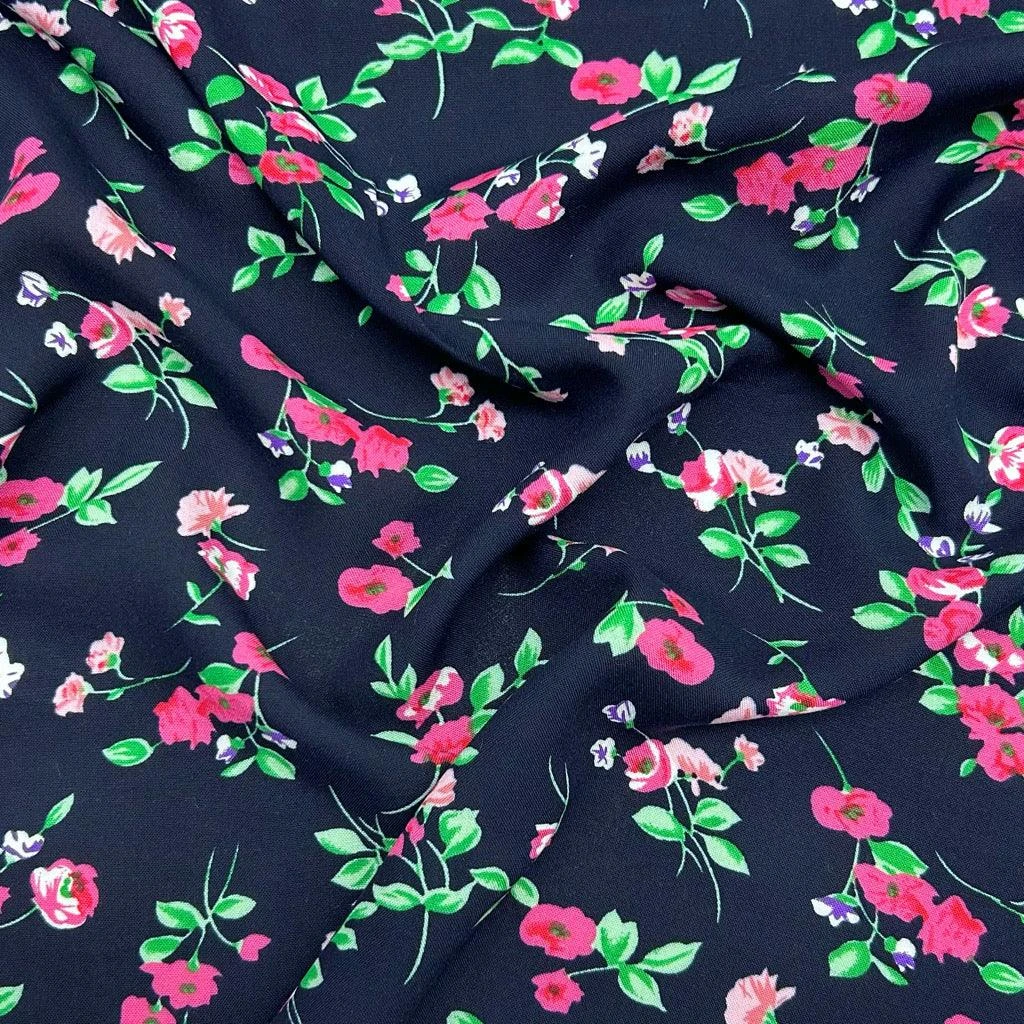 Floral Viscose Challis Fabric - Premium Soft Rayon for Dressmaking 4 Floral Viscose Challis Fabric - Premium Soft Rayon for Dressmaking - Image 4