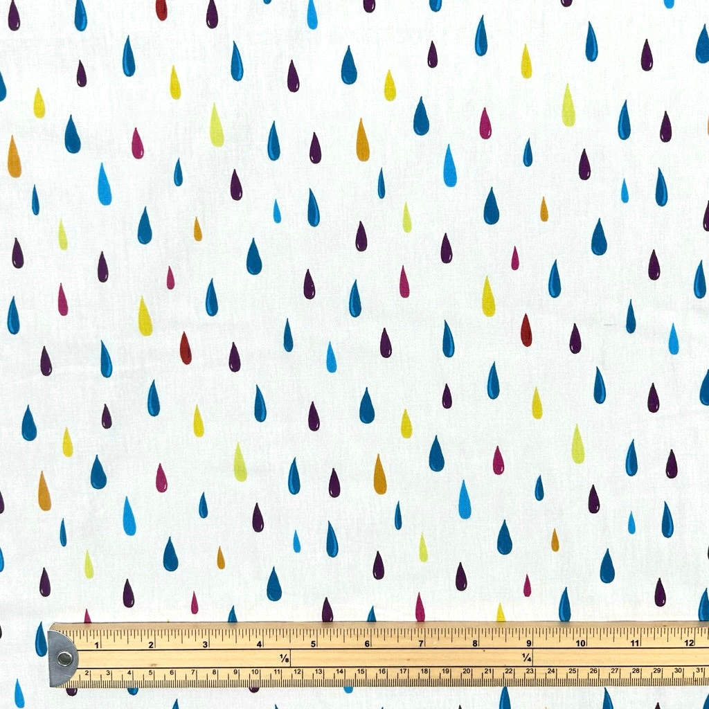 Raindrop Pattern Cotton Poplin Fabric - Premium 100% Cotton Material 2 Raindrop Pattern Cotton Poplin Fabric - Premium 100% Cotton Material - Image 2
