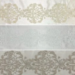 Floral Embroidered Sheer Voile Fabric - 108 Inch Wide Window Decor