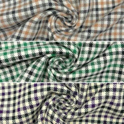 Small Checkered Woven Suiting Fabric for Trousers & Blazers