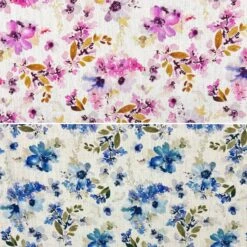 Floral Mist Linen Viscose Blend Fabric - Digital Floral Print for Dressmaking