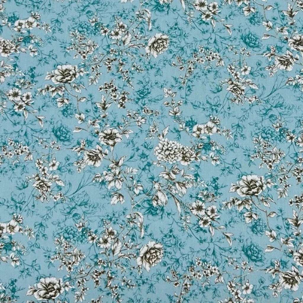 Rose & Hubble Graceful Meadow Floral Cotton Poplin Fabric 3 Rose & Hubble Graceful Meadow Floral Cotton Poplin Fabric - Image 3