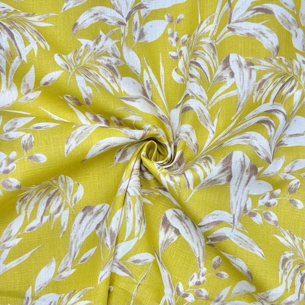 Tropical Leaves Cotton Linen Blend Fabric for Summer Dressmaking 4 Tropical Leaves Cotton Linen Blend Fabric for Summer Dressmaking - Image 4