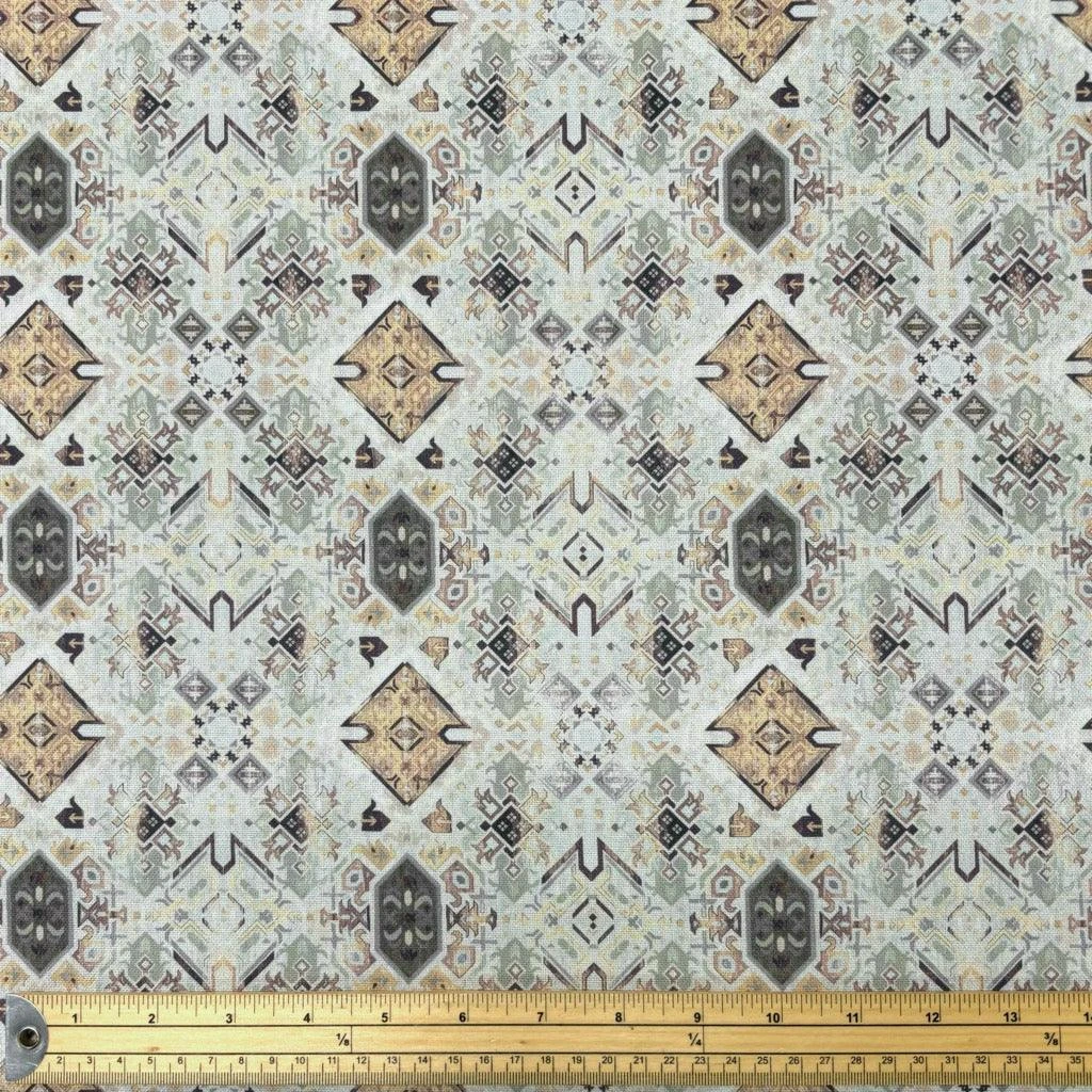 Geometrical Floral Cotton Canvas Fabric - Premium Oeko-Tex 100% Cotton 2 Geometrical Floral Cotton Canvas Fabric - Premium Oeko-Tex 100% Cotton - Image 2