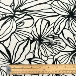 Sketch Bloom Ivory Viscose Poplin Fabric - Soft Floral Dressmaking Rayon -Pound Fabrics Sale Store E40F98D6 4B31 40B1 A098 000829E27FD9