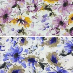 Floral Viscose Challis Fabric - Premium Digital Print Rayon for Dressmaking