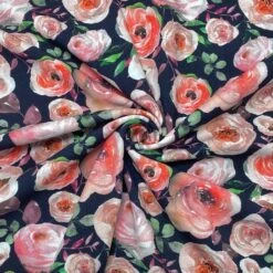 Bloomed Roses Floral Cotton Jersey Fabric for Dressmaking -Pound Fabrics Sale Store E4AF3D78 FB2A 402C 98C1 87BE64070738