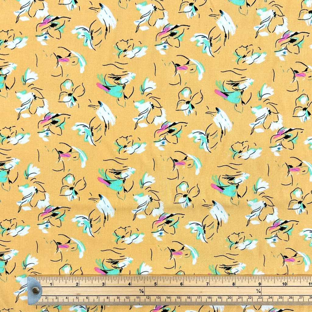 Artistic Floral Viscose Fabric - Premium Lightweight Rayon Material 2 Artistic Floral Viscose Fabric - Premium Lightweight Rayon Material - Image 2