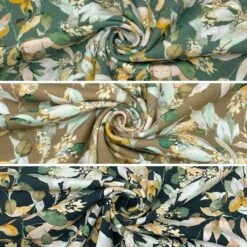 Abstract Floral Cotton Jersey Fabric - Premium 4-Way Stretch Oeko-Tex