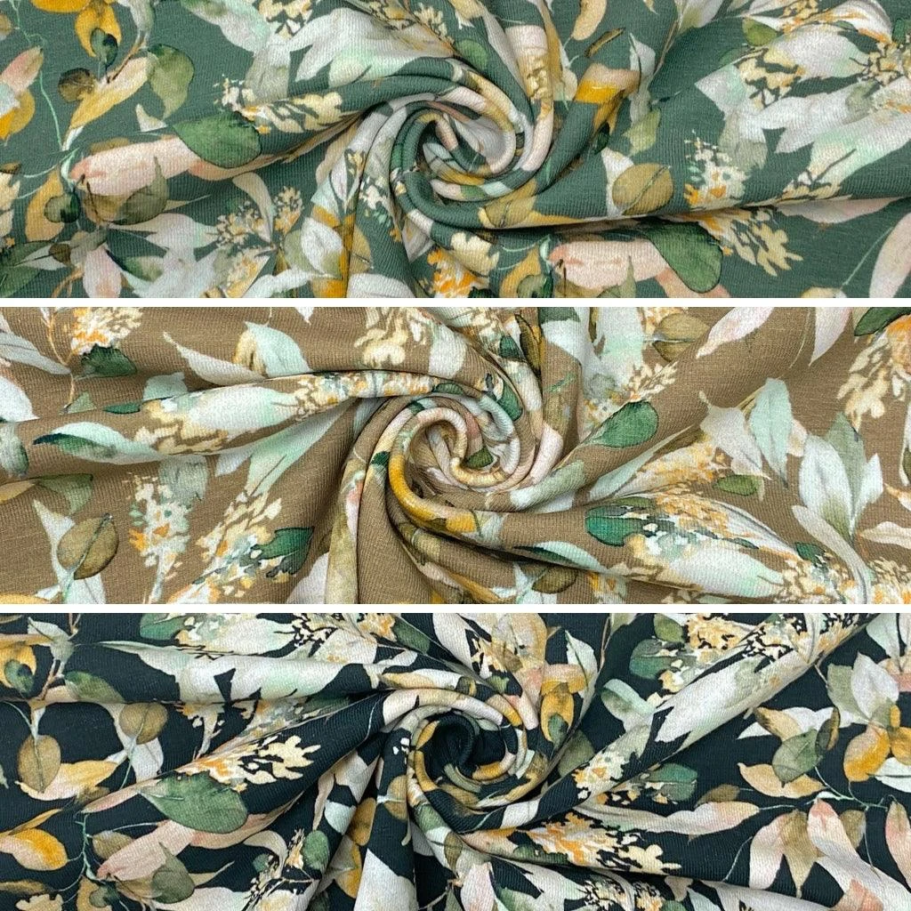 Abstract Floral Cotton Jersey Fabric - Premium 4-Way Stretch Oeko-Tex 1 Abstract Floral Cotton Jersey Fabric - Premium 4-Way Stretch Oeko-Tex
