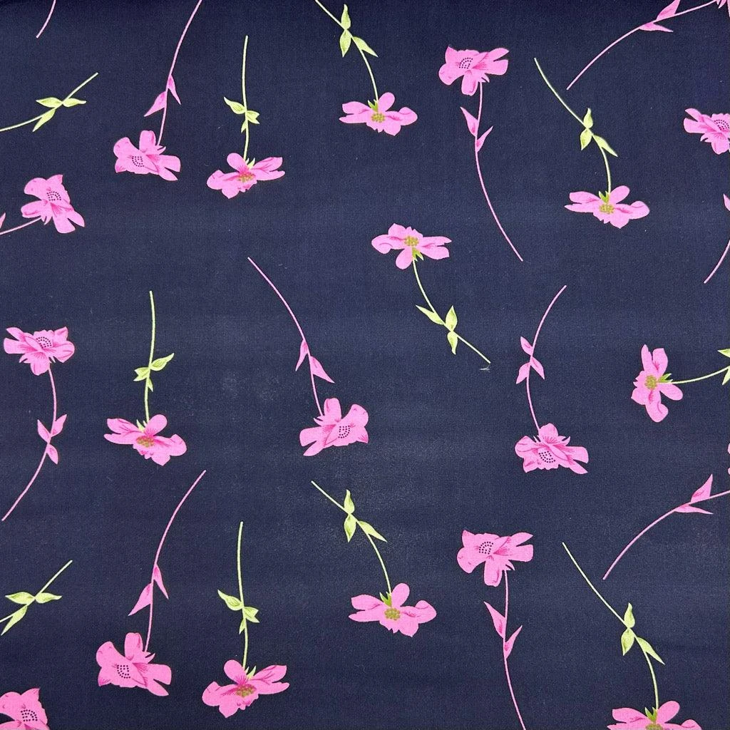Falling Flowers Viscose Challis Fabric - Premium Floral Print Dressmaking Material 3 Falling Flowers Viscose Challis Fabric - Premium Floral Print Dressmaking Material - Image 3