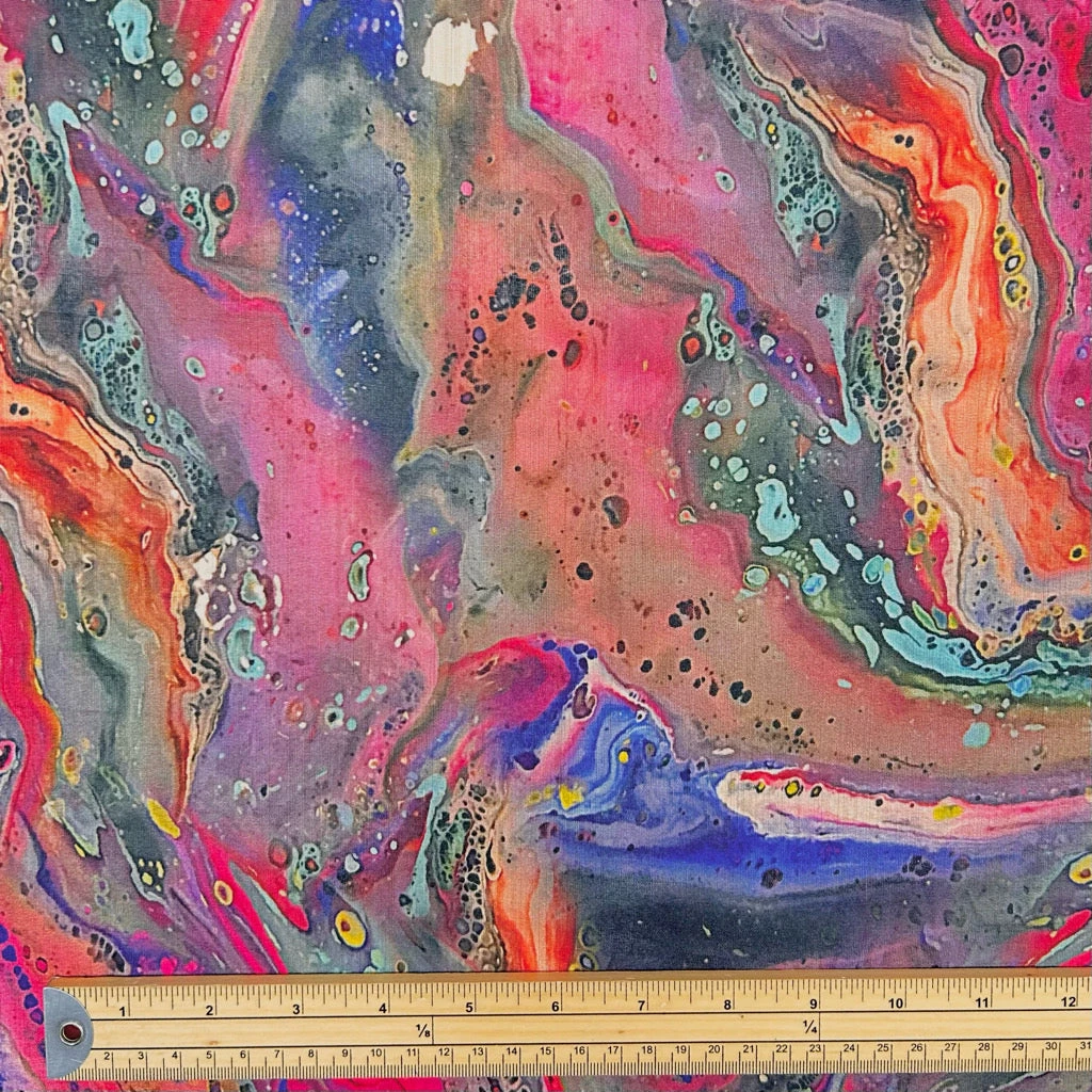 Marble Splash Faux Silk Fabric - Elegant Lightweight Material for Dressmaking 2 Marble Splash Faux Silk Fabric - Elegant Lightweight Material for Dressmaking - Image 2