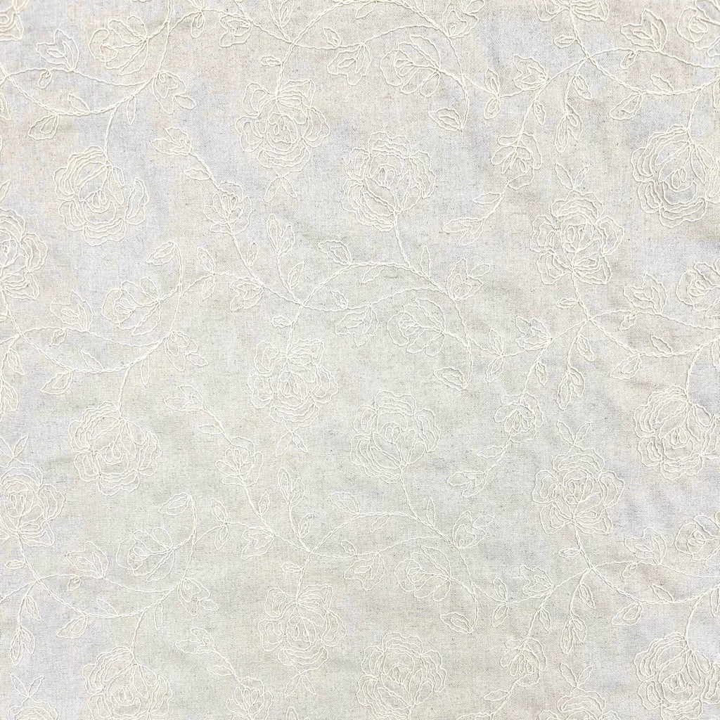 Flower Branches Embroidered Linen Viscose Blend Fabric 7 Flower Branches Embroidered Linen Viscose Blend Fabric - Image 7