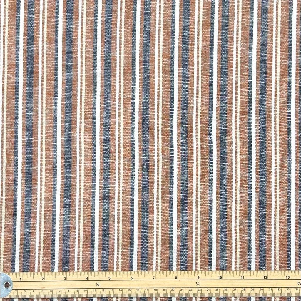 Striped Linen Viscose Fabric 2 Striped Linen Viscose Fabric - Image 2