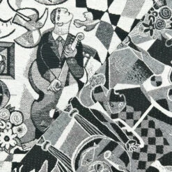 Black and White Abstract Picasso Style Woven Tapestry Fabric -Pound Fabrics Sale Store ED5874A5 3B3C 47DE 8A27 A72EB450B428