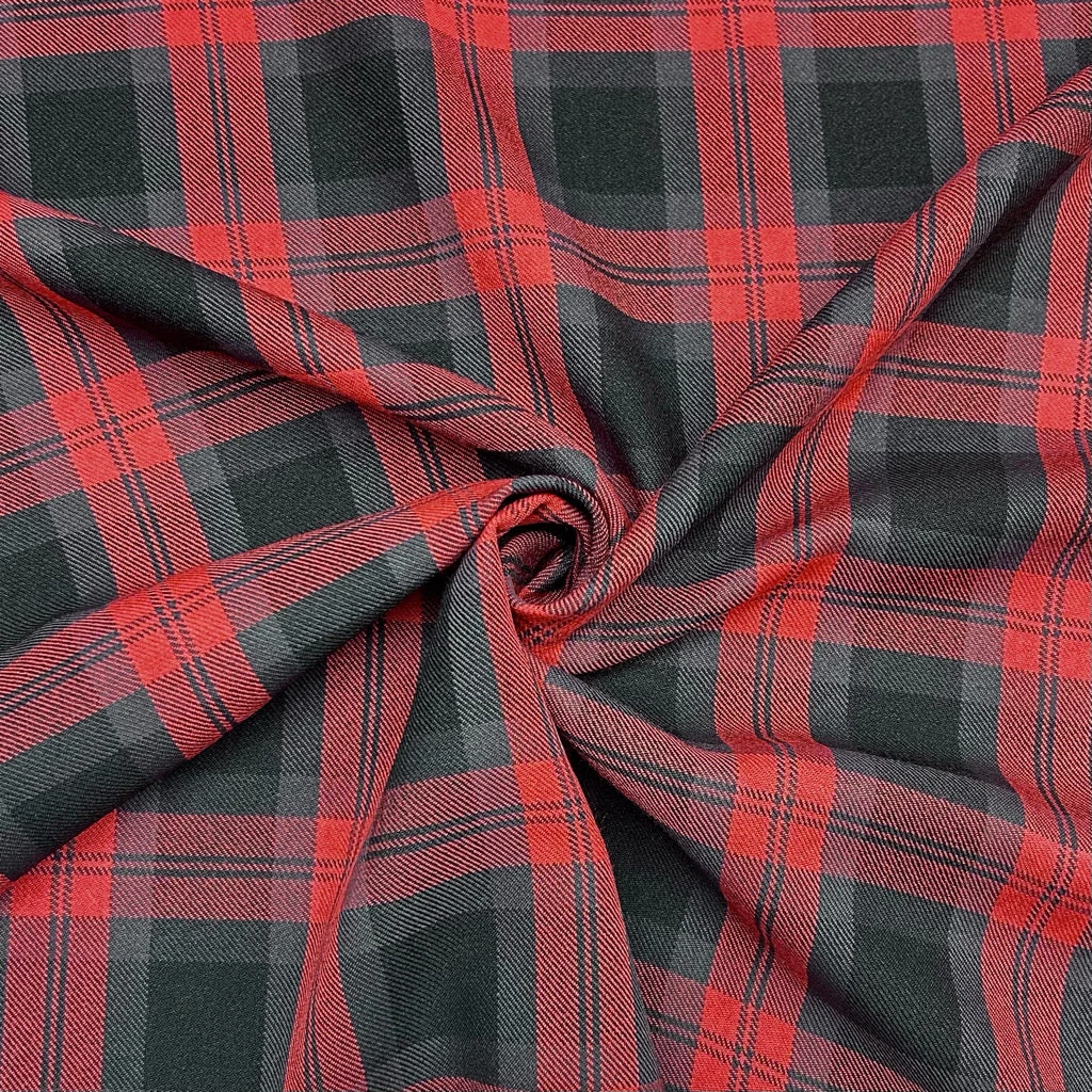 Red and Black Checkered Suiting Fabric - Professional Tailoring Material 1 Red and Black Checkered Suiting Fabric - Professional Tailoring Material