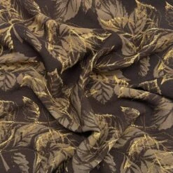 Brown Leaf Print Polyester Crepe Fabric - 150cm Wide Dressmaking Material -Pound Fabrics Sale Store EE7415B8 EB12 4592 9717 54ECD5C250B3