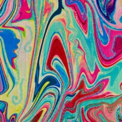 Premium Colourful Marble Faux Silk Fabric for Elegant Dressmaking