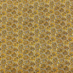 Mustard Floral Crepe Fabric - Lightweight 150cm Wide Dressmaking Material