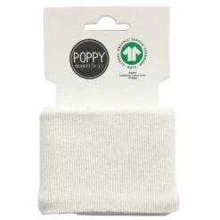 Premium Organic Ribbed Cuffing Fabric - 135cm Pre-Cut Length -Pound Fabrics Sale Store EcruIvory