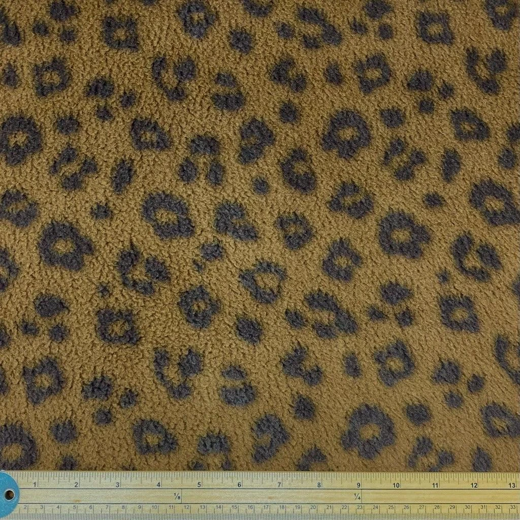 Premium Leopard Print Sherpa Faux Fur Fabric - 320gsm Heavyweight Fleece 2 Premium Leopard Print Sherpa Faux Fur Fabric - 320gsm Heavyweight Fleece - Image 2