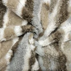 Multi Stripe Teddy Boucle Fur Fabric - Premium Soft Striped Faux Fur