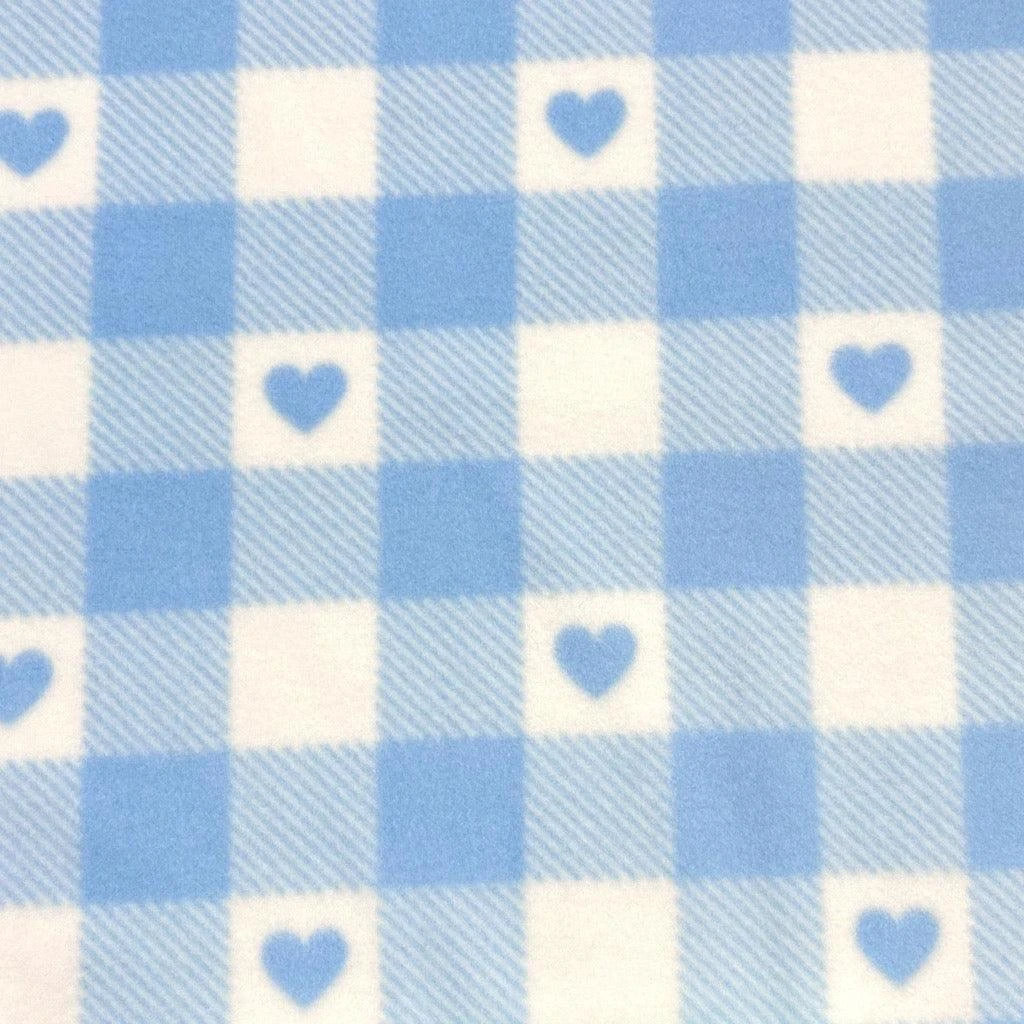 Hearts In Squares Checkered Anti Pill Polar Fleece Fabric 5 Hearts In Squares Checkered Anti Pill Polar Fleece Fabric - Image 5
