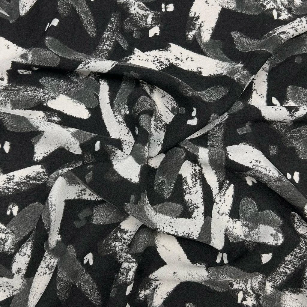 Premium Brush Strokes Polyester Crepe Fabric for Dressmaking 4 Premium Brush Strokes Polyester Crepe Fabric for Dressmaking - Image 4