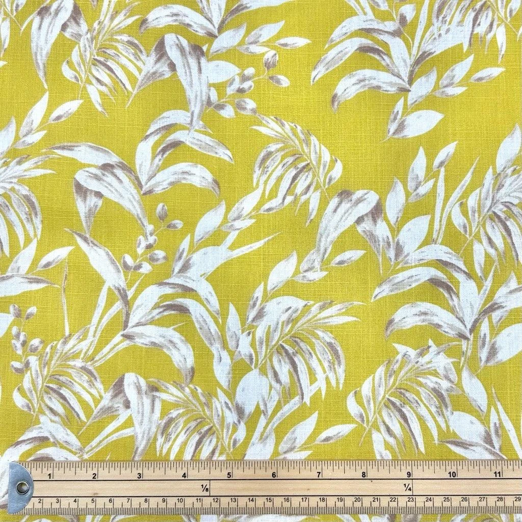 Tropical Leaves Cotton Linen Blend Fabric for Summer Dressmaking 2 Tropical Leaves Cotton Linen Blend Fabric for Summer Dressmaking - Image 2