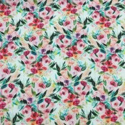 Premium Rose Garden Viscose Challis Fabric for Summer Apparel