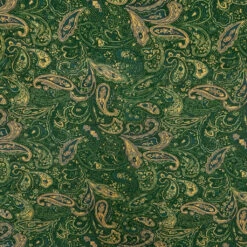 Forest Paisley Faux Silk Fabric for Elegant Dressmaking