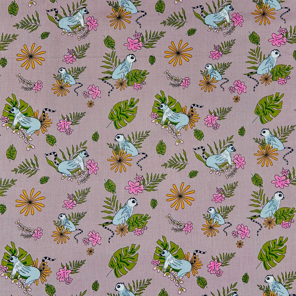 Lemur Blossom Print Cotton Poplin Fabric - Oeko-Tex Certified Dressmaking Cotton 9 Lemur Blossom Print Cotton Poplin Fabric - Oeko-Tex Certified Dressmaking Cotton - Image 9