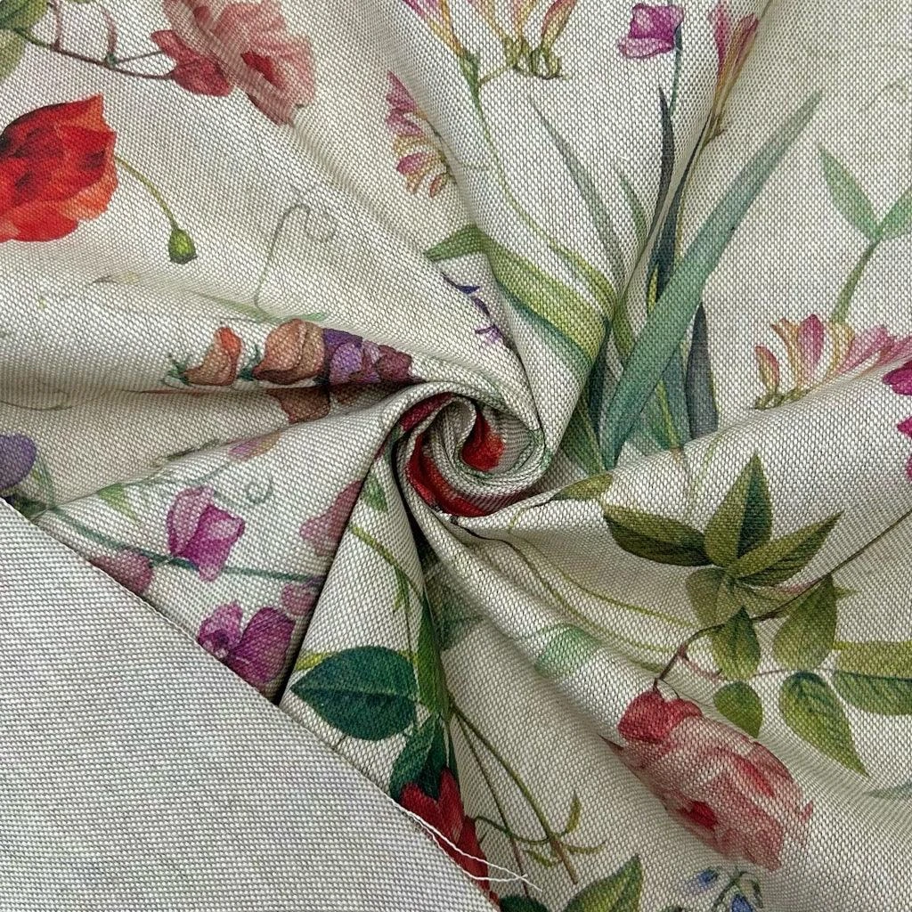 Floral Digital Linen Look Polycotton Fabric - 55" Wide Premium Material 3 Floral Digital Linen Look Polycotton Fabric - 55" Wide Premium Material - Image 3