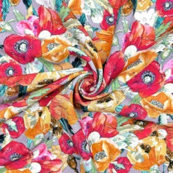 Poppy Sunset Viscose Poplin Fabric -Pound Fabrics Sale Store FF2E5965 A50E 447C AB68 524427936037