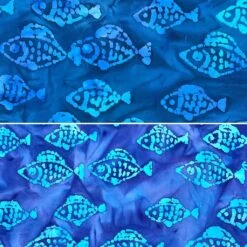 John Louden Fish Cotton Batik Fabric - Hand-Printed 100% Cotton