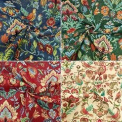 Floral Bird Tapestry Upholstery Fabric - Premium Woven Home Decor