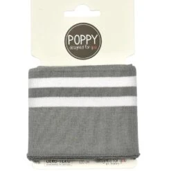 Premium Double Striped Ribbed Cuffs - 135cm Pre-Cut Cotton Ribbing 14 Premium Double Striped Ribbed Cuffs - 135cm Pre-Cut Cotton Ribbing -Pound Fabrics Sale Store Grey