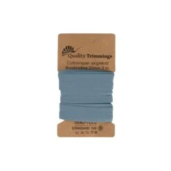 20mm Cotton Stretch Bias Binding Tape for Jersey and Elastic Fabrics (3m) -Pound Fabrics Sale Store GreyishBlue