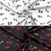 Musical Notes Rose & Hubble Cotton Poplin Fabric -Pound Fabrics Sale Store Musical Notes Rose Hubble Cotton Poplin Fabric