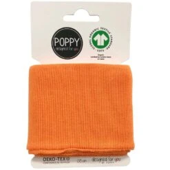 Premium Organic Ribbed Cuffing Fabric - 135cm Pre-Cut Length -Pound Fabrics Sale Store Orange