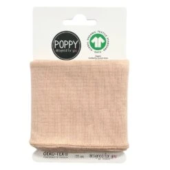 Premium Organic Ribbed Cuffing Fabric - 135cm Pre-Cut Length -Pound Fabrics Sale Store PowderBeige