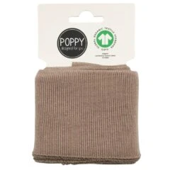 Premium Organic Ribbed Cuffing Fabric - 135cm Pre-Cut Length -Pound Fabrics Sale Store Taupe