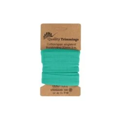 20mm Cotton Stretch Bias Binding Tape for Jersey and Elastic Fabrics (3m) -Pound Fabrics Sale Store TiffanyBlue